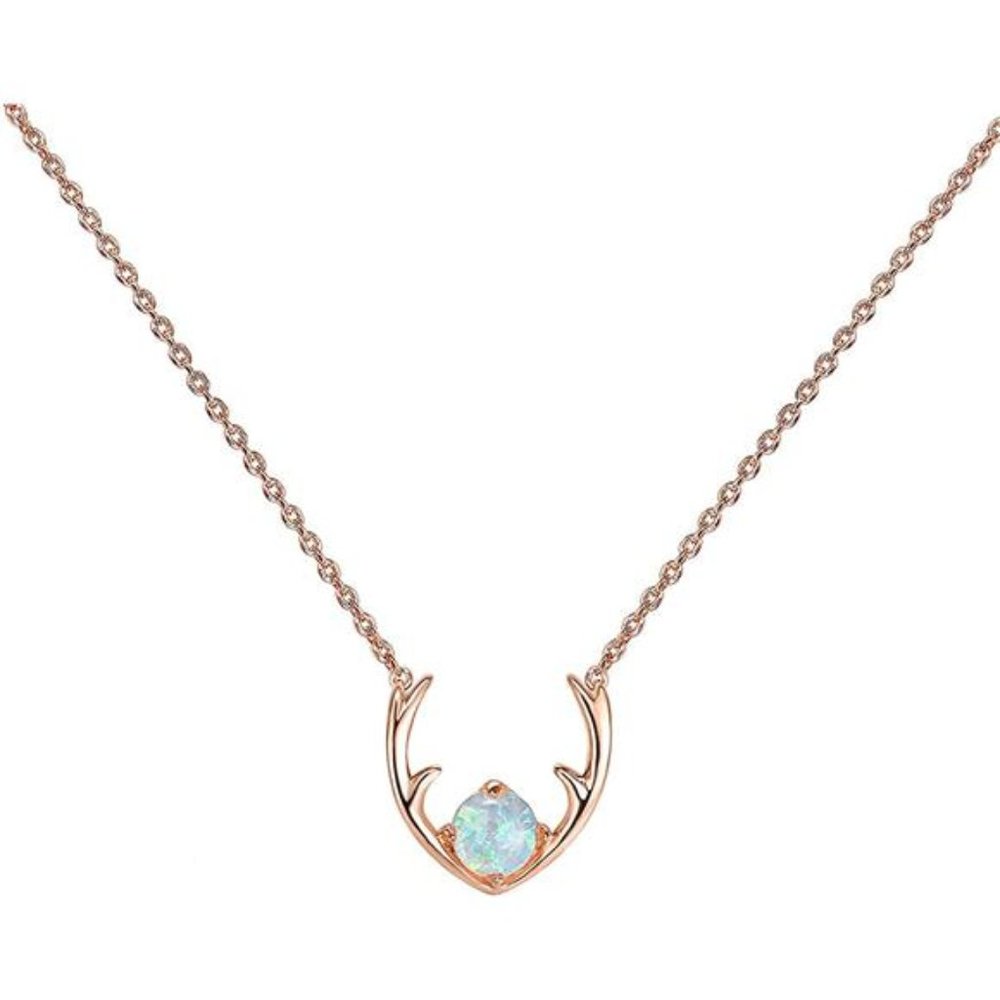 14K Gold Plated Created Opal Necklace | Opal Necklaces for Women